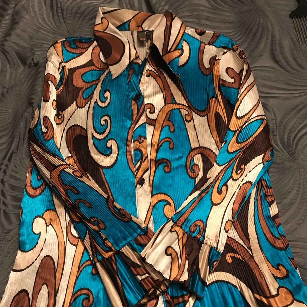Button down satin blouse S small